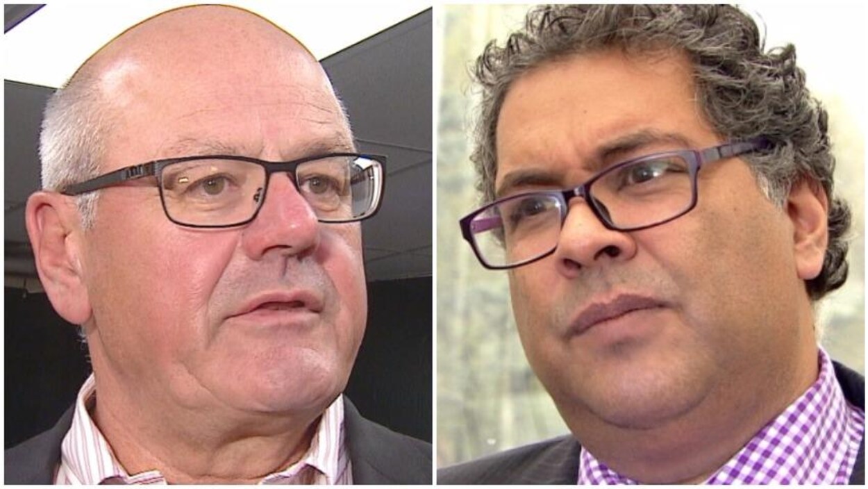 Portrait de Ken King et de Naheed Nenshi. Portrait de Ken King et de Naheed Nenshi.