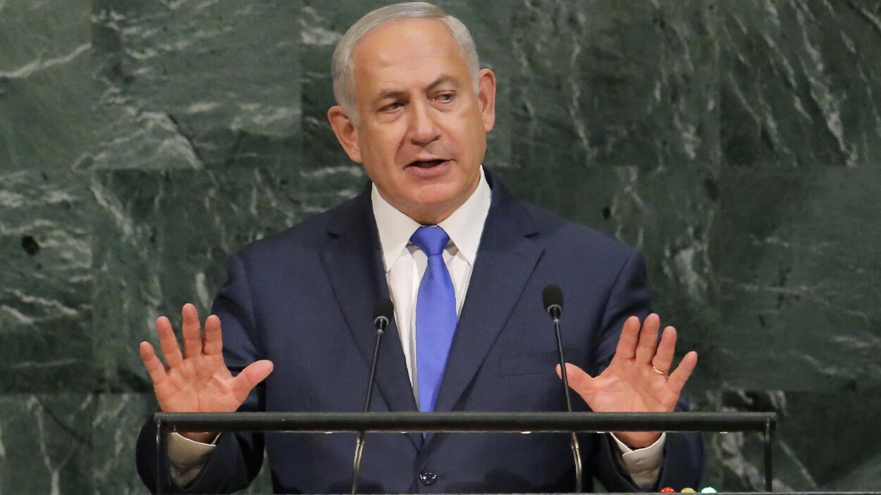 Le premier ministre israélien Benyamin Nétanyahou lors de son allocution devant l’Assemblée générale de l’ONU, à New York Le premier ministre israélien Benyamin Nétanyahou lors de son allocution devant l’Assemblée générale de l’ONU, à New York