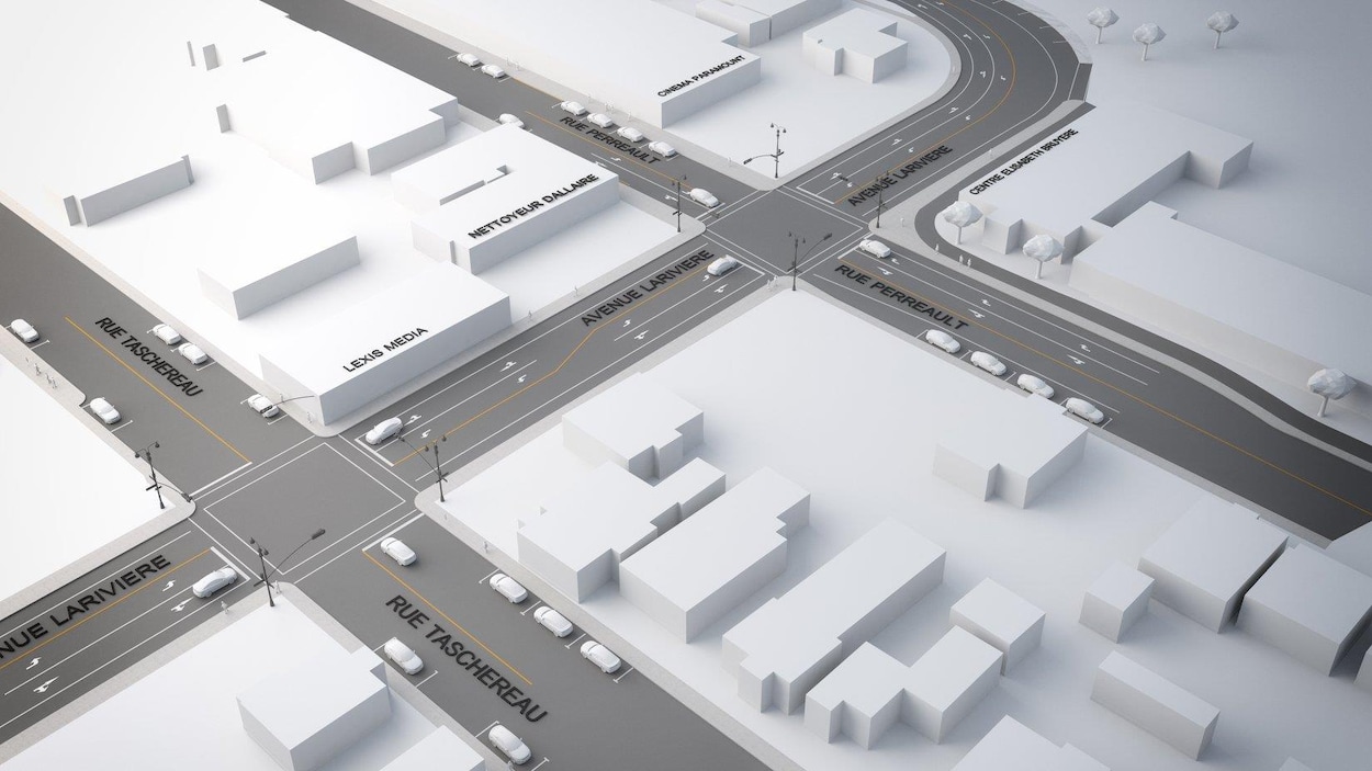 Un plan d'une partie de la ville de Rouyn-Noranda.
