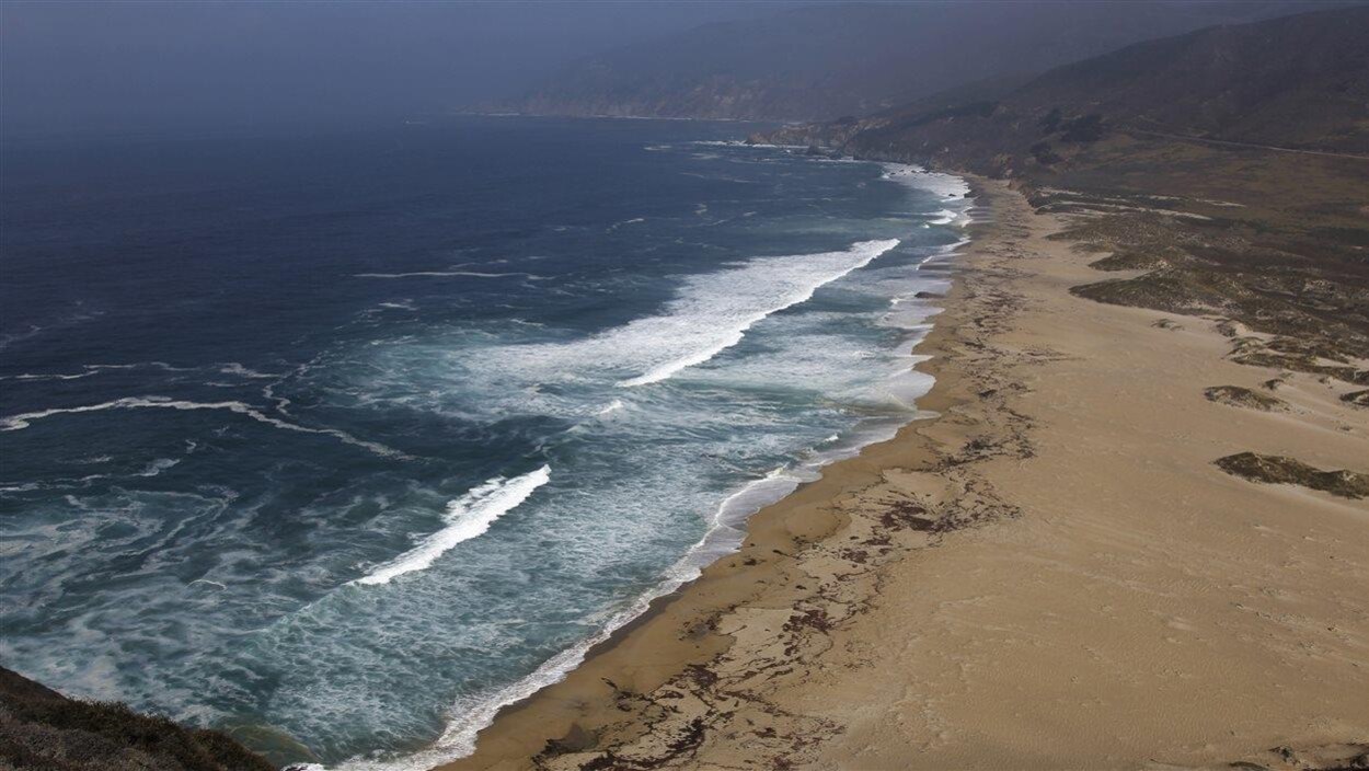 Une plage au bord de l'océan Pacifique.