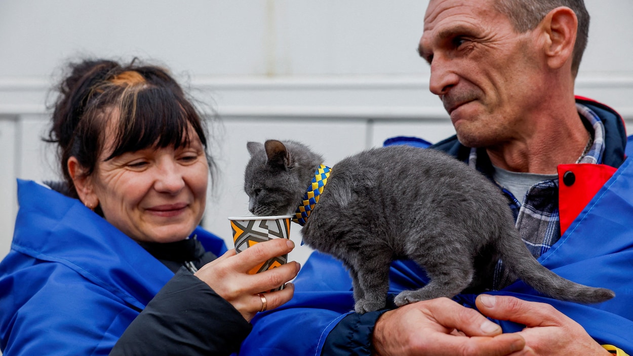 Ukraine : les habitants évacués d’Olechky accueillis par leurs proches