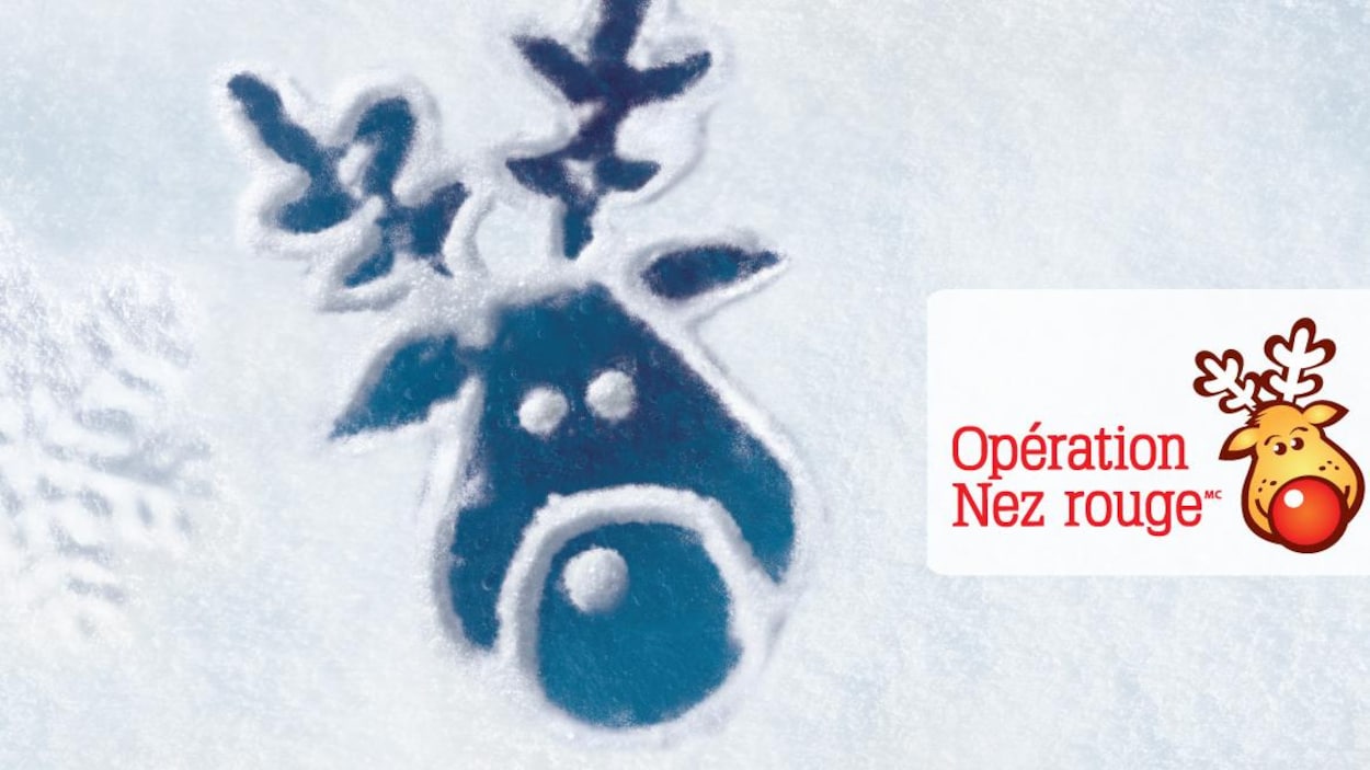 Renne dessiné dans la neige. Renne dessiné dans la neige.