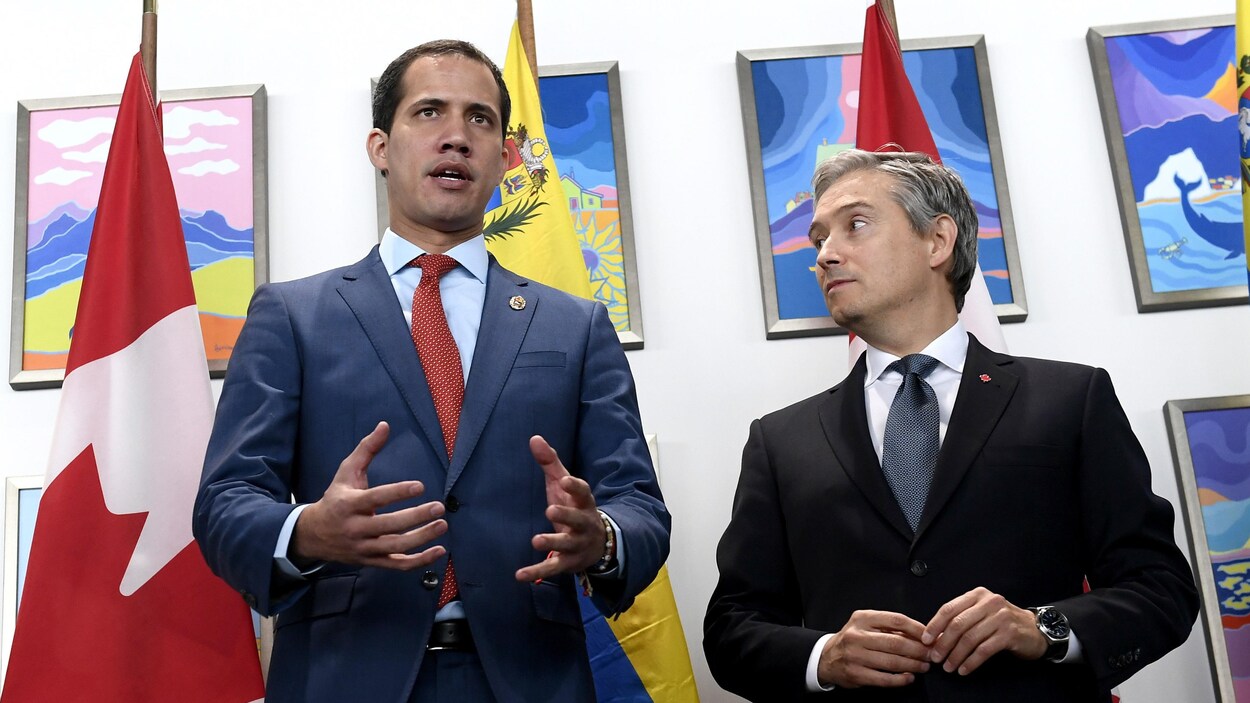 Juan Guaido à Ottawa, en compagnie de François-Philippe Champagne.
