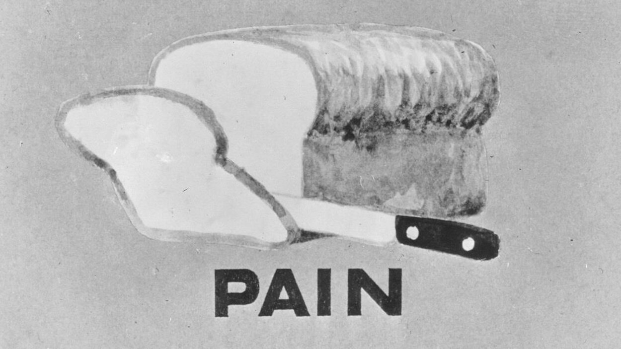 Illustration de pain tranché avec un couteau.