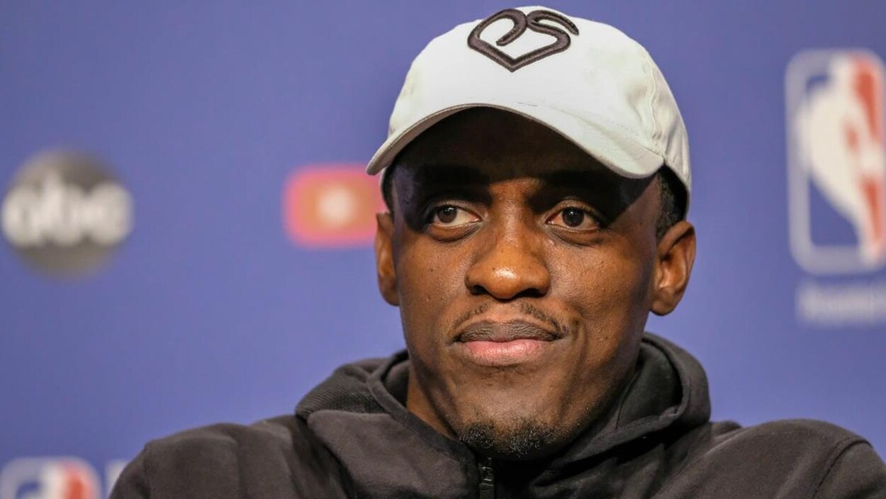 Pascal Siakam en conférence de presse.