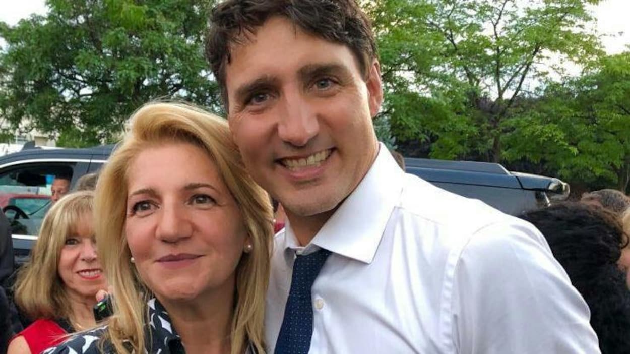 Patricia Lattanzio et le premier ministre Justin Trudeau en août 2018.