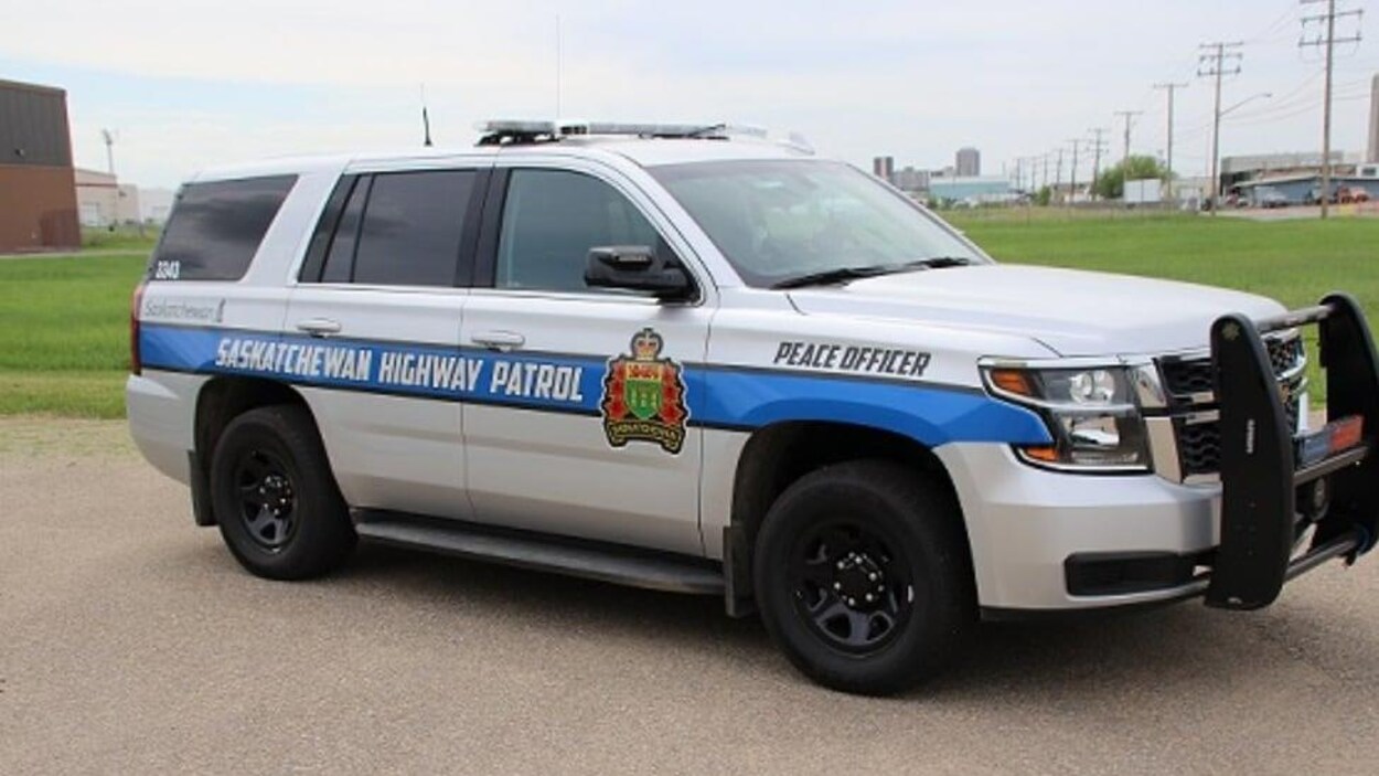 Un véhicule de la patrouille routière de la Saskatchewan.