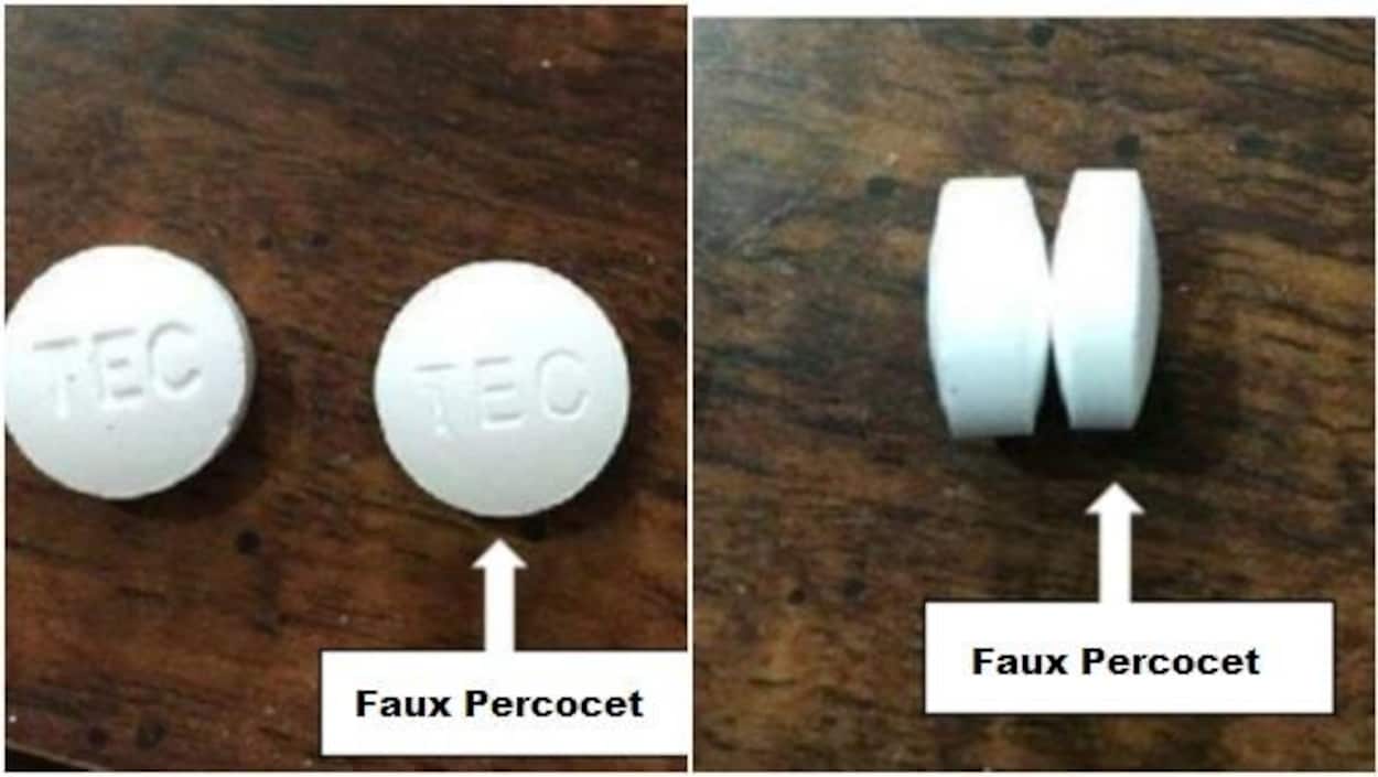 Les faux comprimés de Percocet contenant du fentanyl Les faux comprimés de Percocet contenant du fentanyl