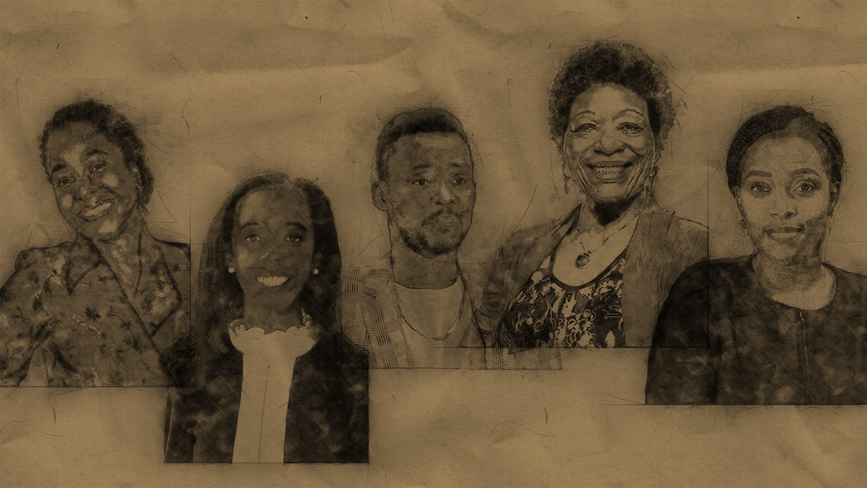 Illustrations de 5 personnes à partir de photos.