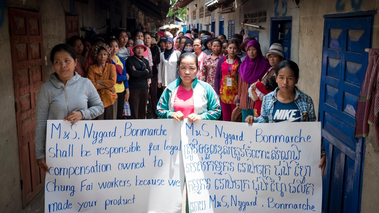 Les 208 travailleurs cambodgiens qui ont perdu leur emploi à l'usine Chung Fai réclament 550 000 $US en indemnités de licenciement.