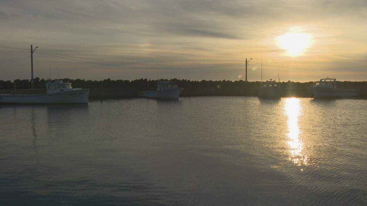 Le jour se lève sur le quai de Petit-Cap, dans le Sud-Est du Nouveau-Brunswick