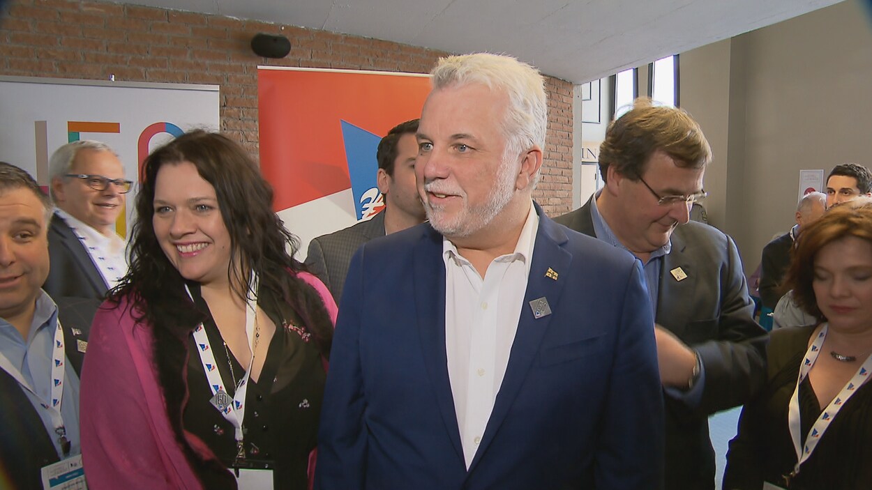 Philippe Couillard, lors d'un colloque régional du parti Libéral à Québec
