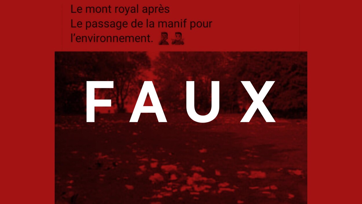 La photo montre un parc jonché de déchets.