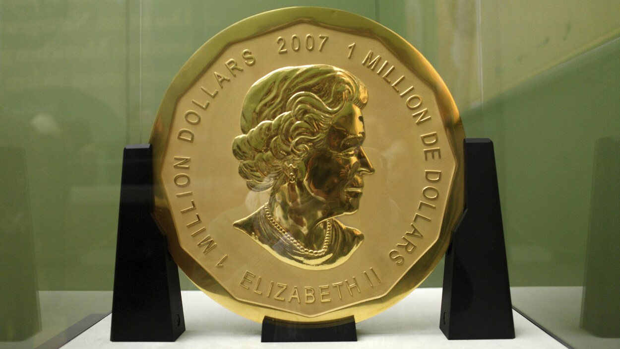 La gigantesque pièce d'or de 100 kilos frappée par la Monnaie royale canadienne qui a été volée au musée Bode, à Berlin.