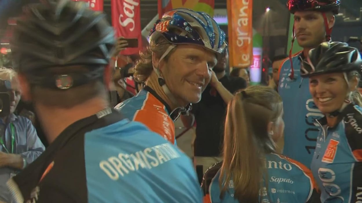 Pierre Lavoie lors de son arrivée au stade olympique de Montréal