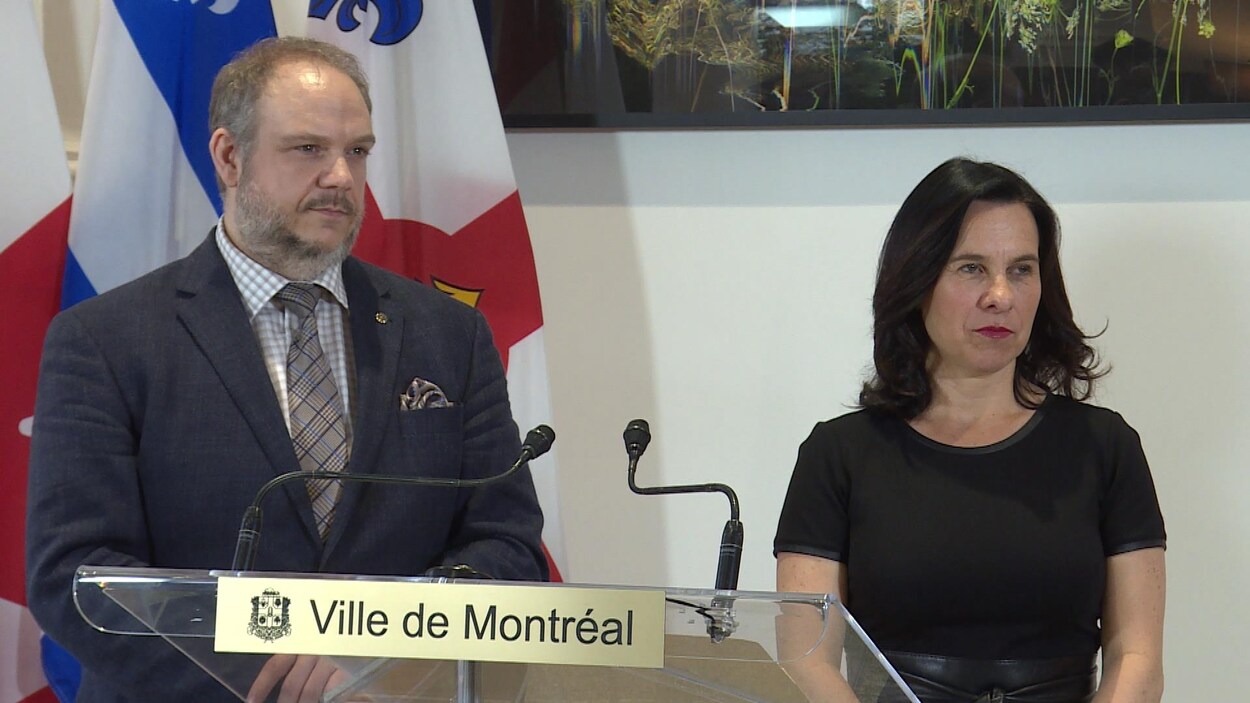 Valérie Plante et Benoit Dorais en conférence de presse