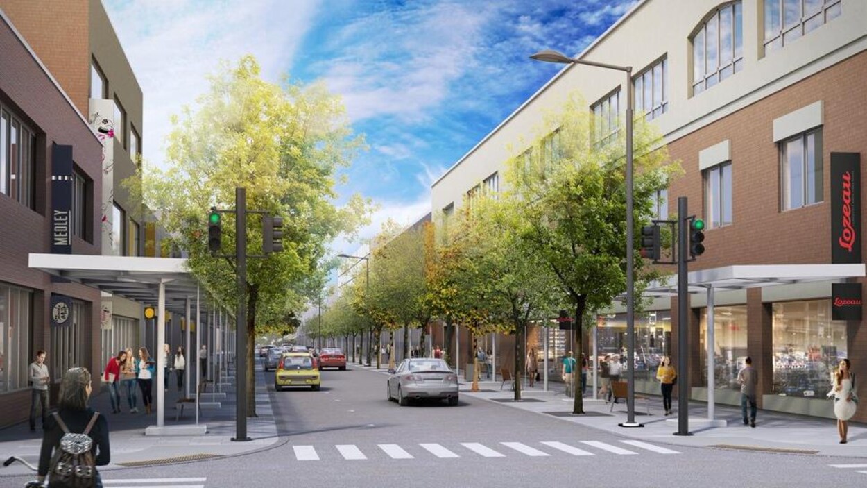 Conceptualisation du plan d'ensemble de la Plaza réaménagée.