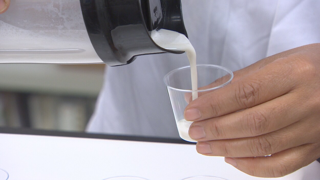 Une boisson à base de protéine de pois.
