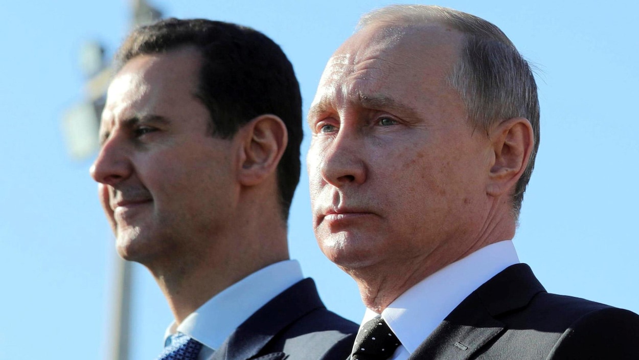 Les présidents syrien Bachar al-Assad et russe Vladimir Poutine.