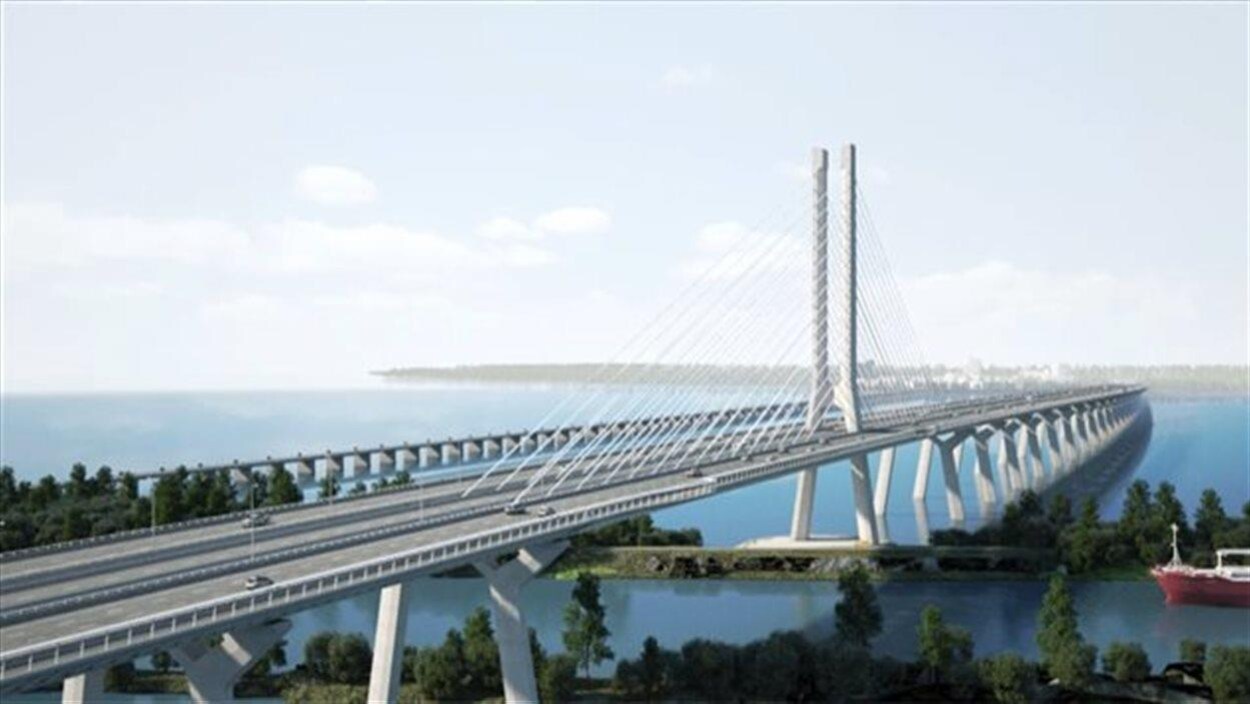 Maquette infographique du futur pont Champlain