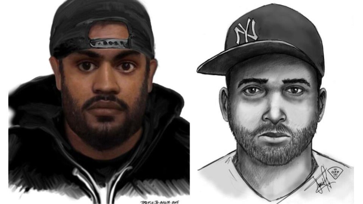 Deux portraits-robots du suspect correspondant aux signalisations.