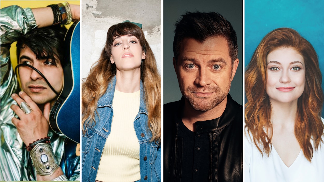 Une image regroupant les visages de 4 artistes.