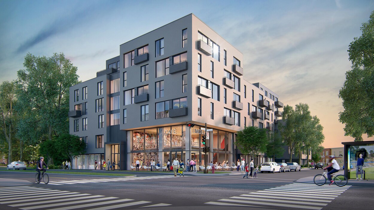 La devanture de l'immeuble qui prendra forme sur la 1re Avenue