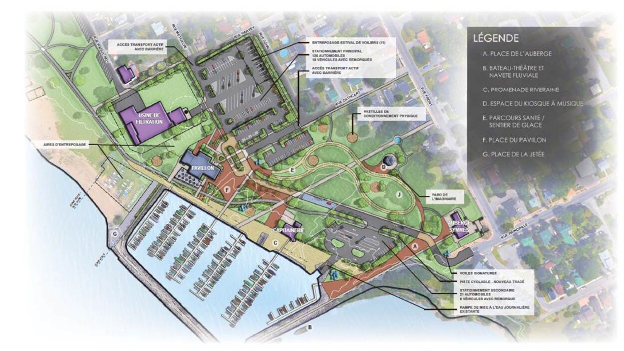 Un plan montrant la revitalisation d'une marina.