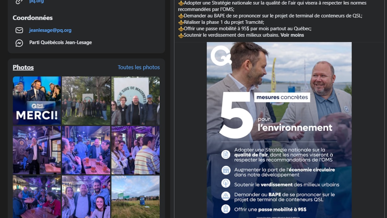 Un engagement du PQ à Québec disparaît des réseaux sociaux