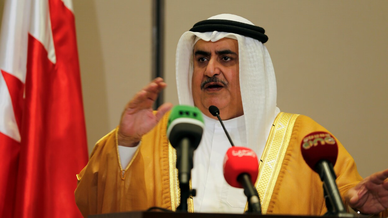 Le ministre bahreïni des Affaires étrangères, le cheik Khalid ben Ahmed Al-Khalifa
