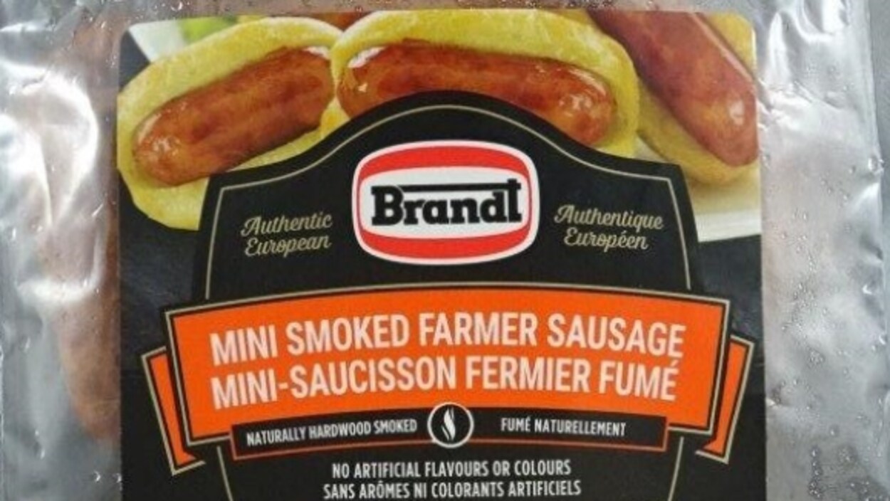 L'emballage des mini-saucissons qui font l'objet du rappel.