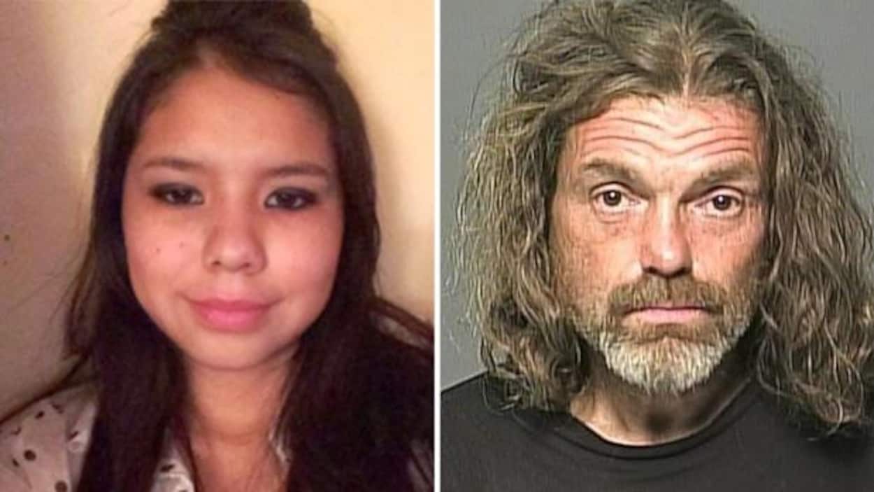 Les photos d'un homme et d'une jeune fille l'une à côté de l'autre.