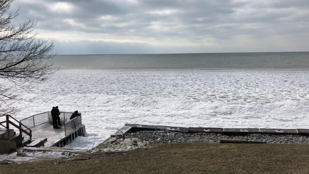 Le rivage du lac Érié.