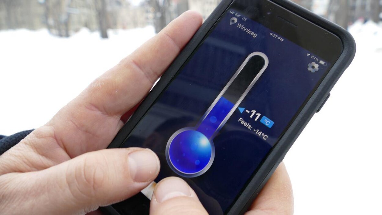 L'écran d'un téléphone portable.