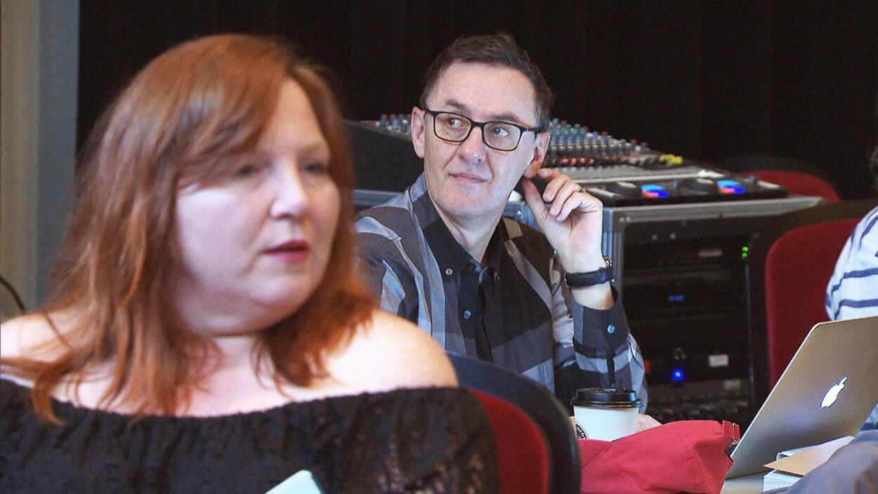 René Richard Cyr et Kathleen Fortin lors des répétitions de la comédie musicale « Demain matin, Montréal m'attend ». René Richard Cyr et Kathleen Fortin lors des répétitions de la comédie musicale « Demain matin, Montréal m'attend ».