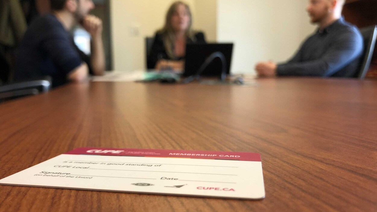 Un formulaire d'adhésion au Syndicat canadien de la fonction publique.