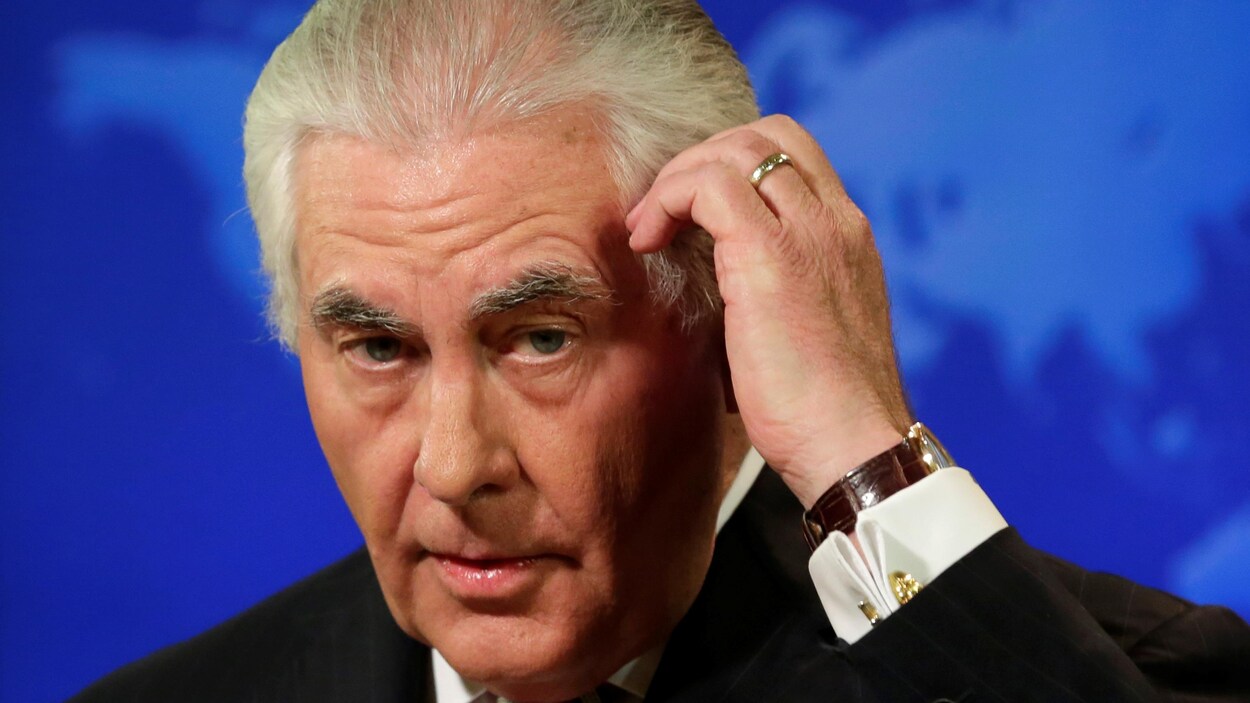 Le secrétaire d'État Rex Tillerson lors d'un point de presse