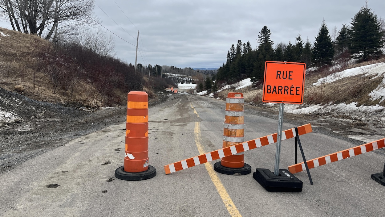Un tronçon du rang Belle-Rivière fermé à Saint-Gédéon après un glissement de terrain