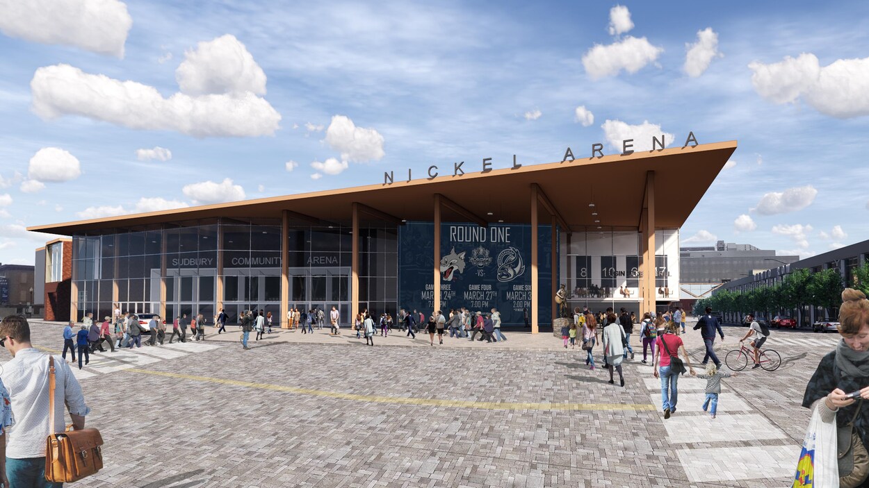 Illustration d'un aréna rénové.