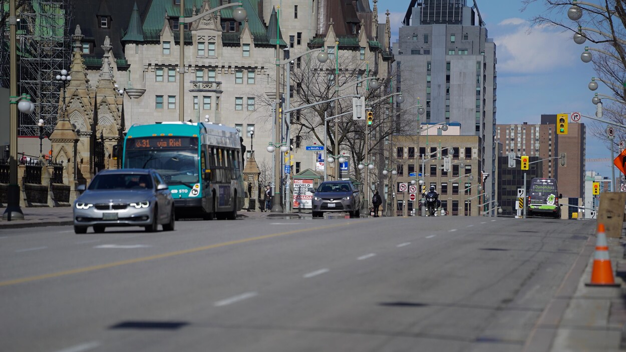 La rue Wellington, à Ottawa, au printemps.