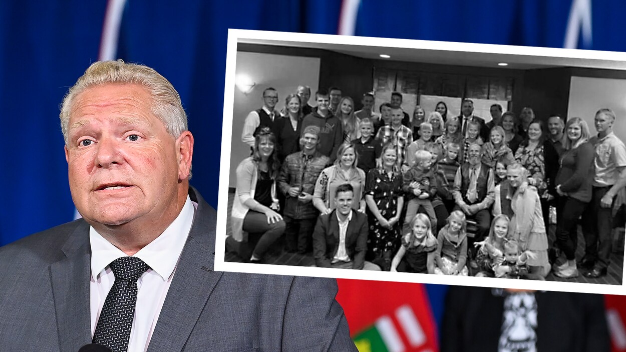 Montage photo de Doug Ford et de la photo publiée par Sam Oosterhoff.