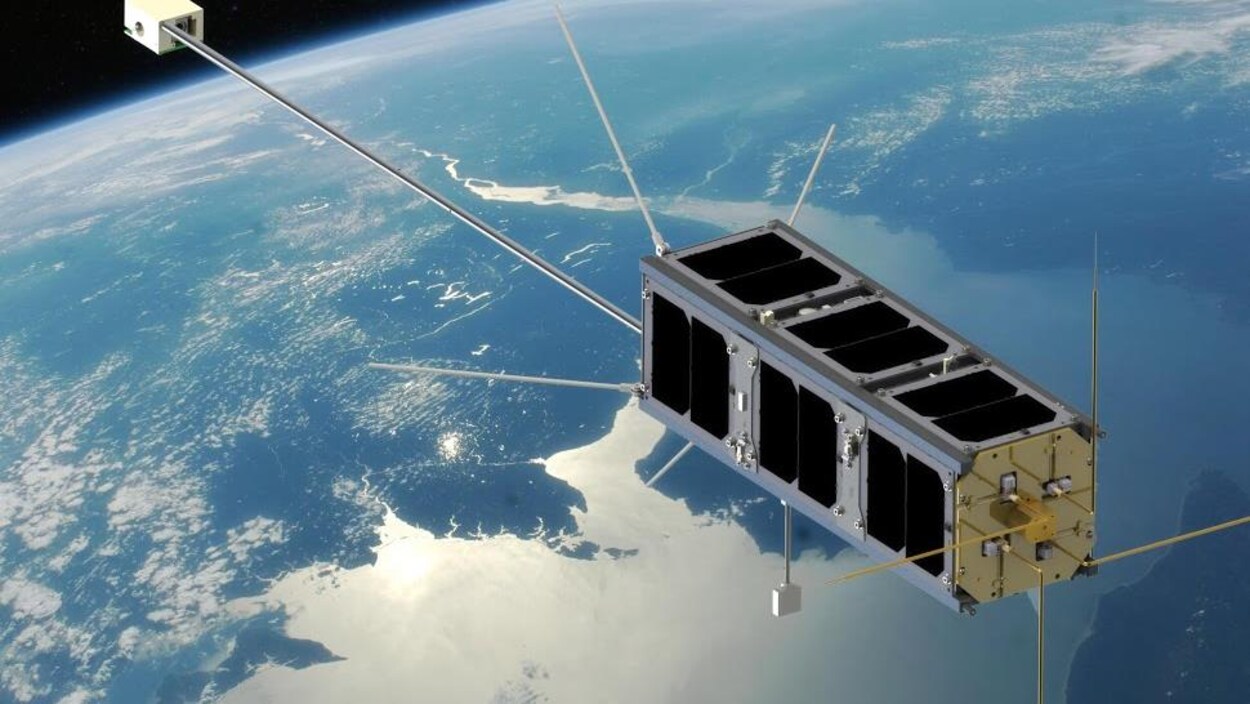Reproduction du satellite qui sera lancé par des étudiants de l'Université de l'Alberta.