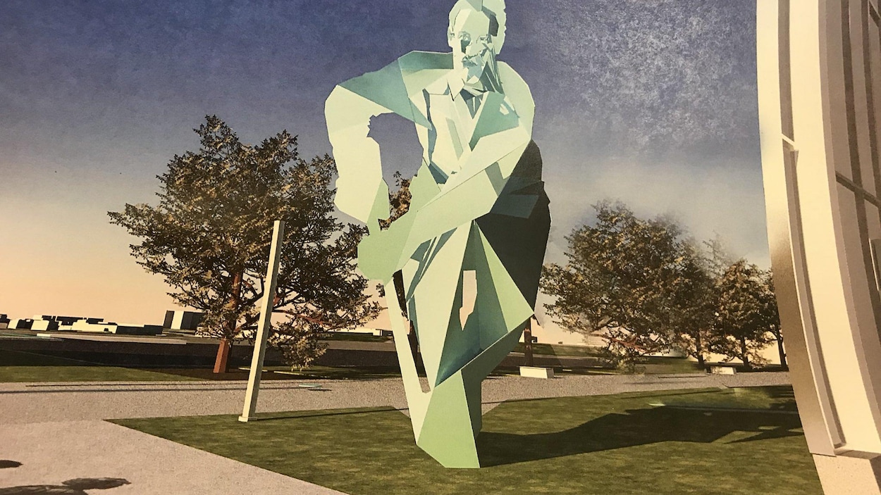 Une esquisse de la sculpture du hockeyeur Jean Béliveau, l’œuvre « Briser la glace » du sculpteur Éric Lapointe Une esquisse de la sculpture du hockeyeur Jean Béliveau, l’œuvre « Briser la glace » du sculpteur Éric Lapointe