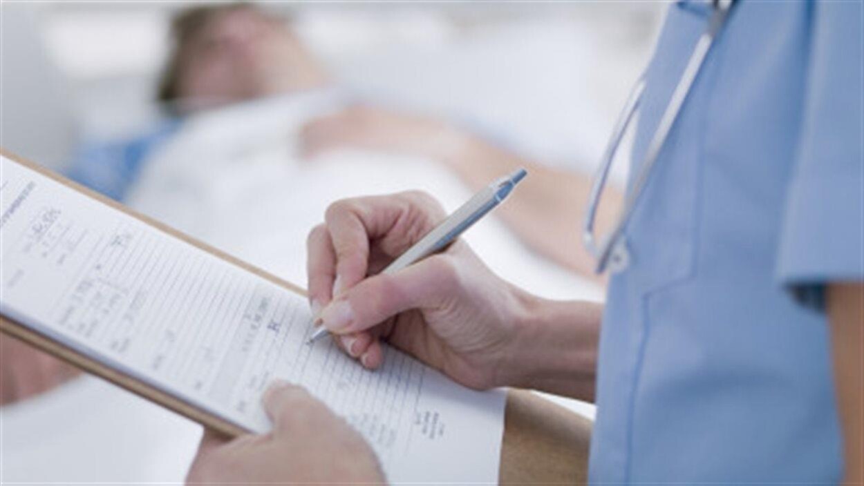 Un dossier médical. Un dossier médical.