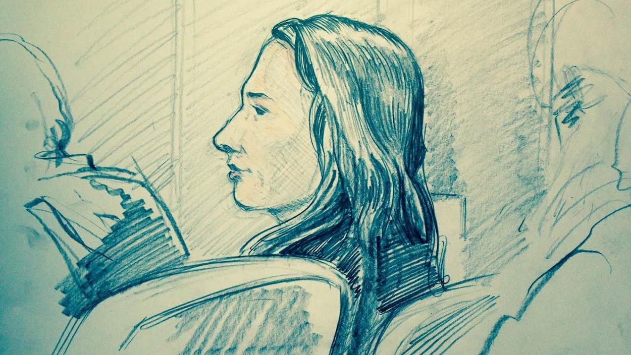 Croquis de Marissa Shephard dans la salle d'audience du tribunal