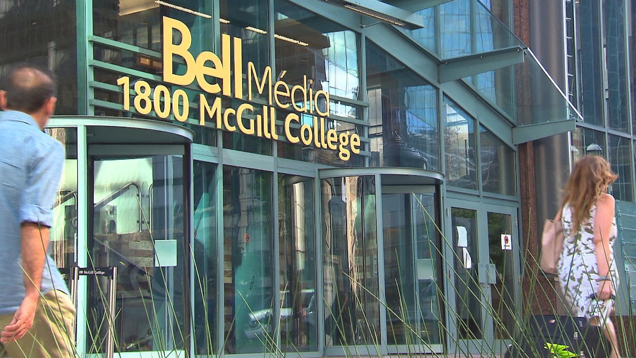 La façade du siège social de Bell Media, à Montréal.