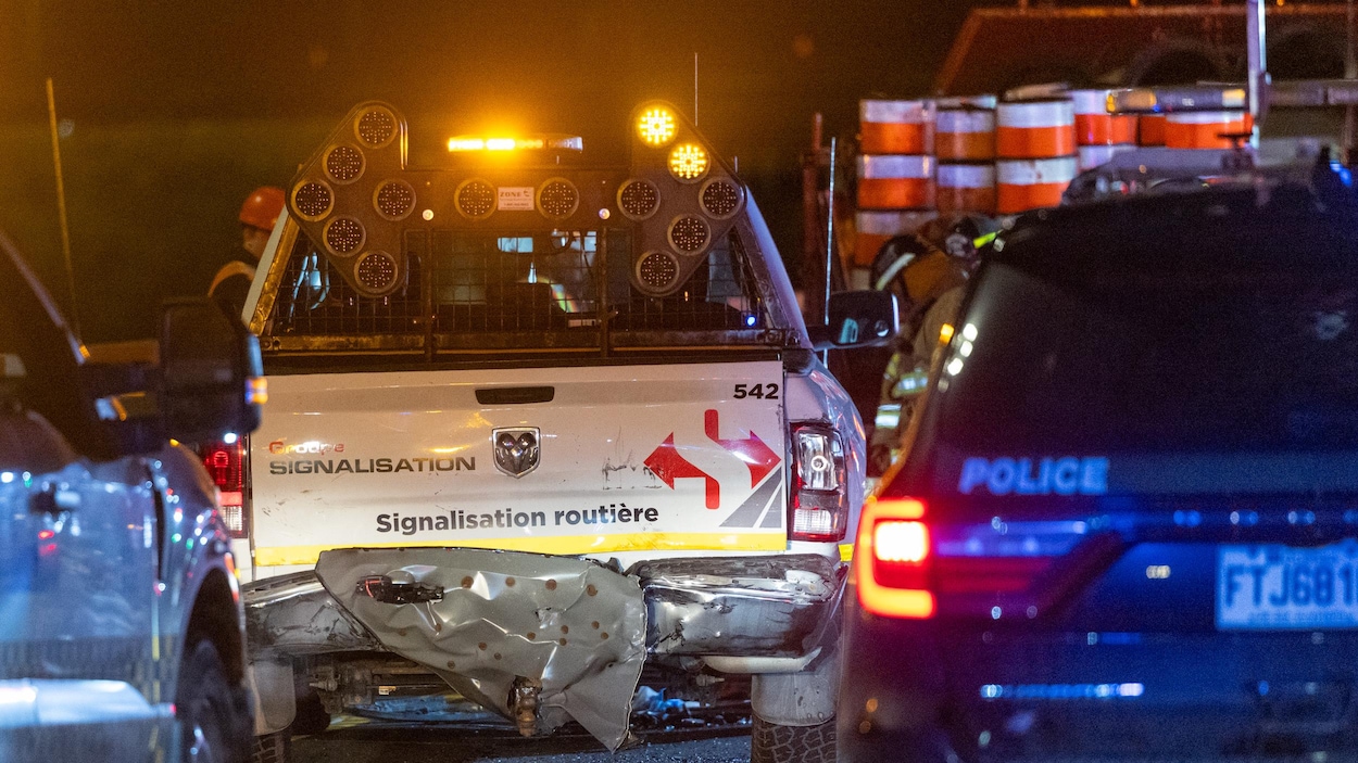 Collision sur l’autoroute 20 : un travailleur gravement blessé