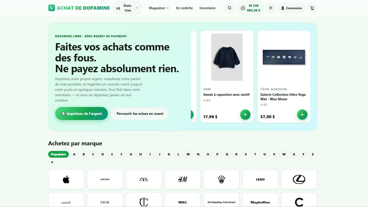 Les « sites dopamine » : magasiner, juste pour le plaisir, sans rien recevoir