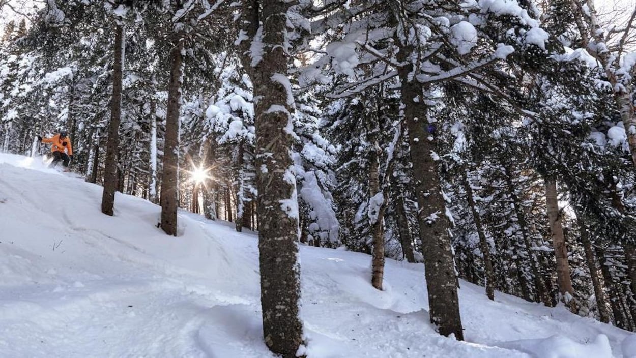 Un skieur du Massif du Sud, à Saint-Philémon.