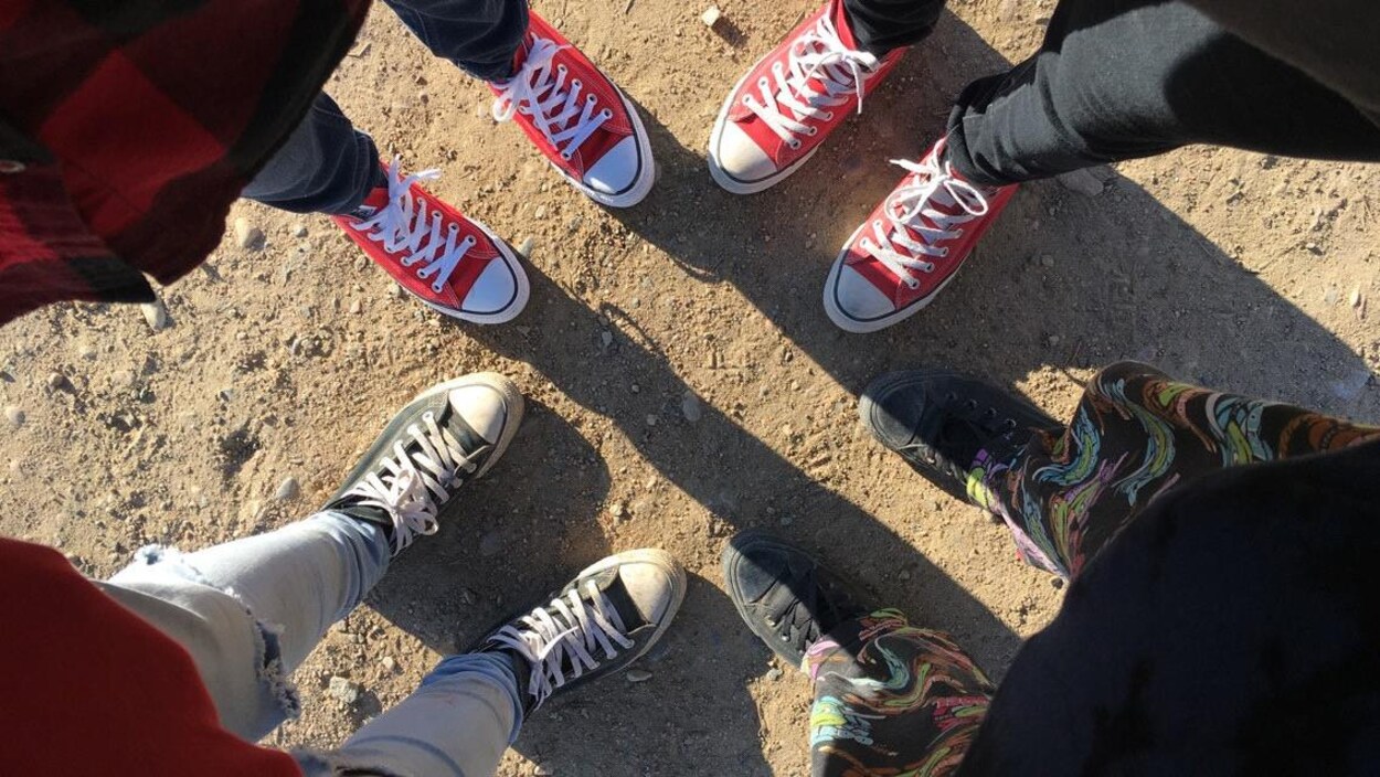 Les souliers d'adolescents
